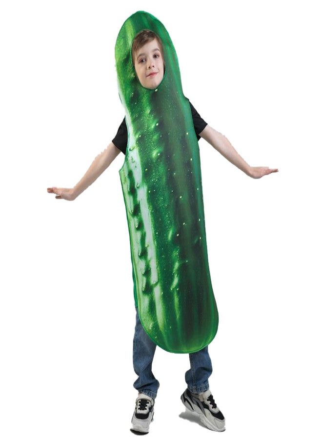DSplay Pickle Costume Kids Food Cucumber Costumes Vegetable Pickle Halloween Costume (8-14 years old) - Image 1